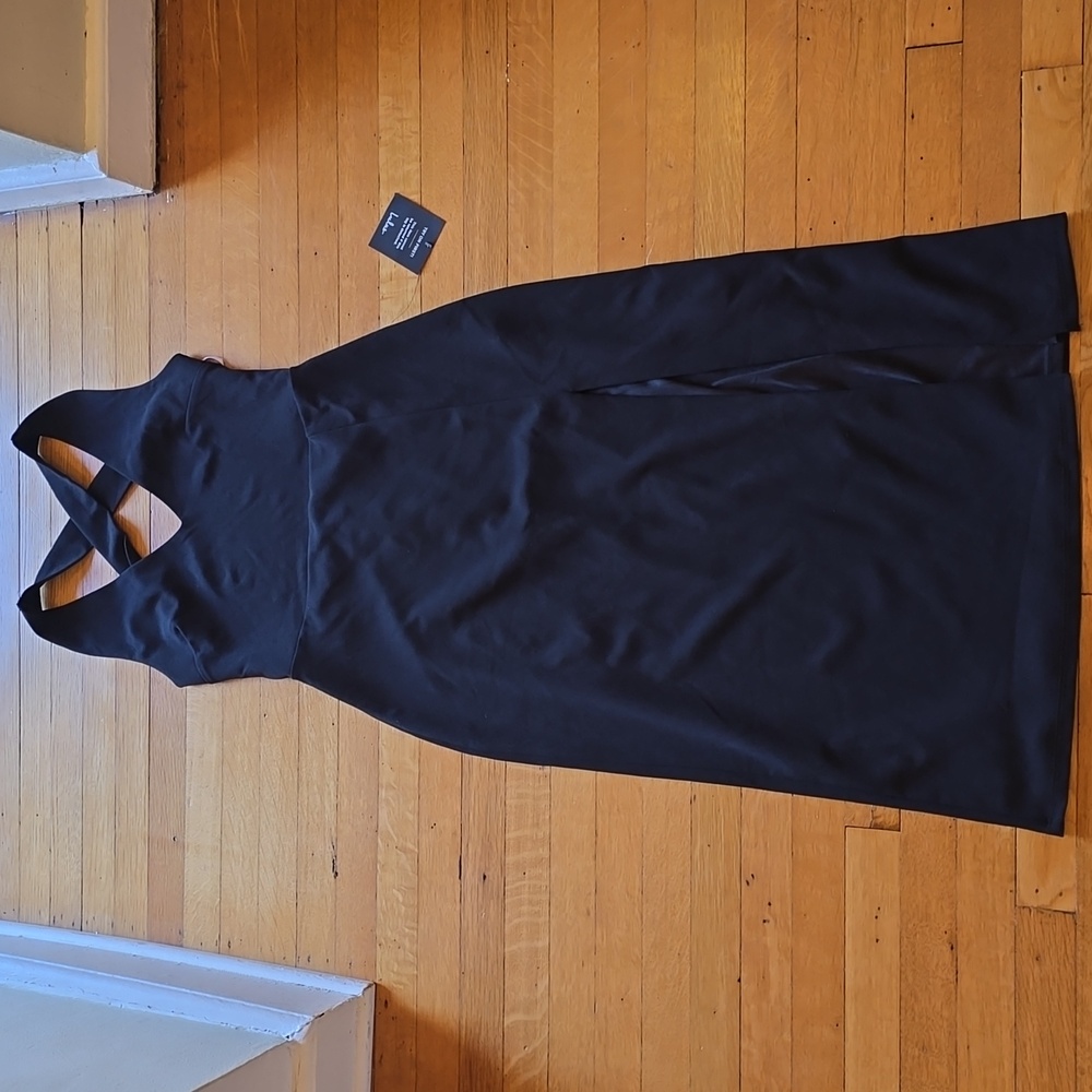 NWT, Lulus, Halter Criss-Cross Back Maxi Dress, Black, Women's L